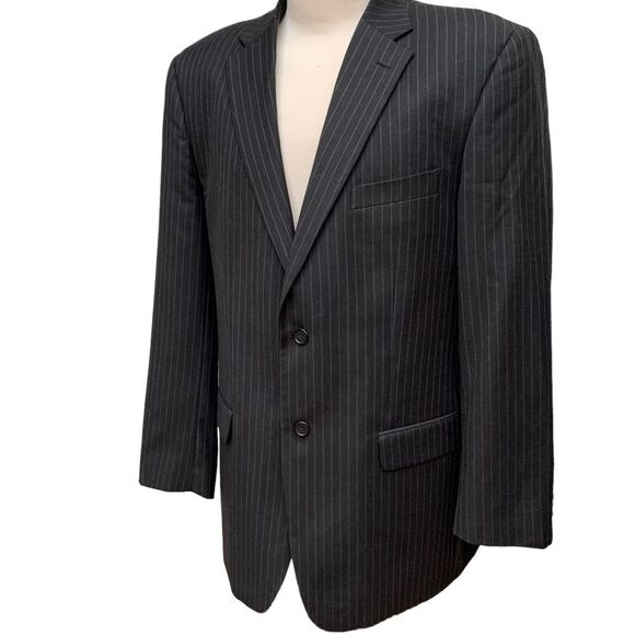 Tommy Hilfiger Wool Pinstriped Two Button Blazer Suit Sport Coat Men’s size L 42 - Picture 1 of 15